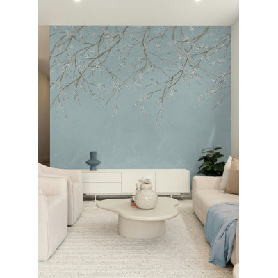 Hanami Blue Self Adhesive Mural