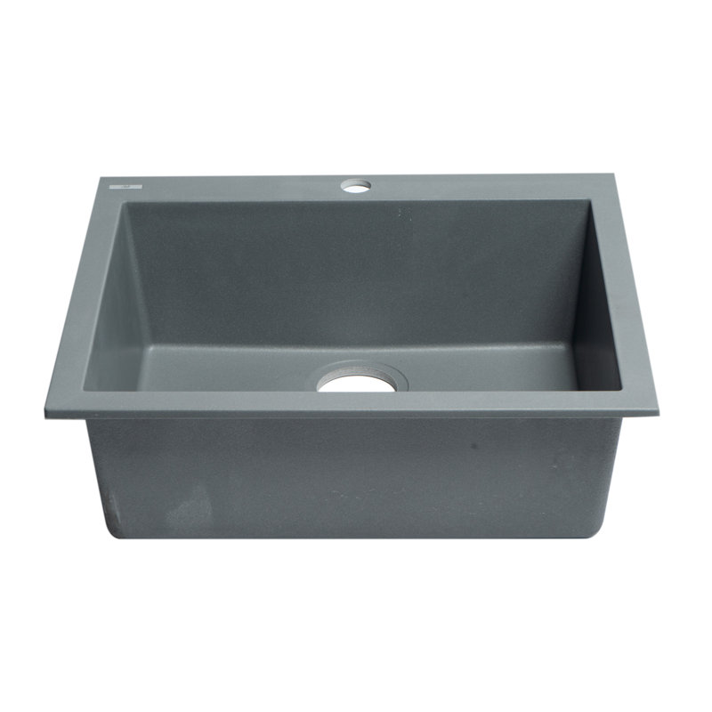 Alfi Brand AB2420DI-T 23.63'' L Drop-In Single Bowl Granite Kitchen Sink