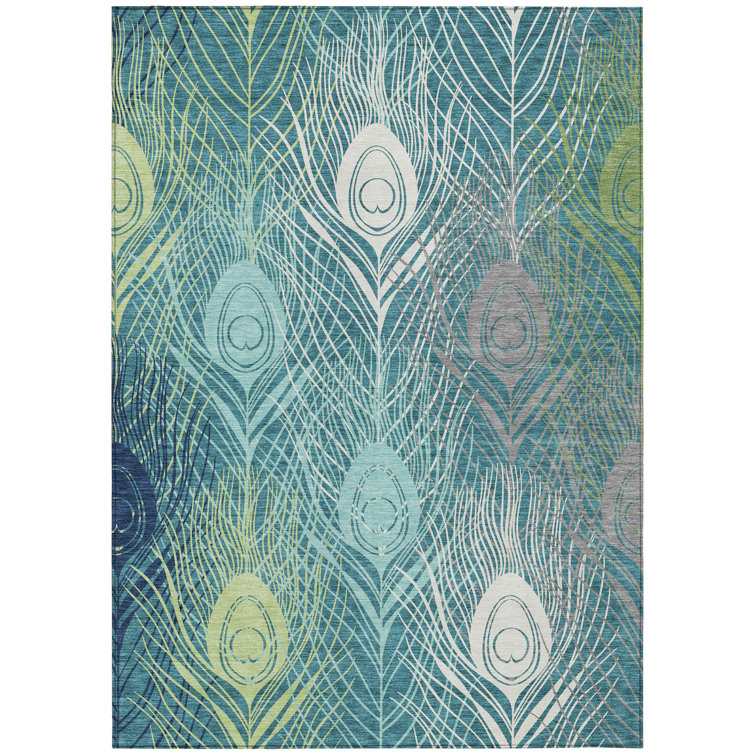 Machine Washable Indoor/Outdoor Howle ACN2273 Floral Rug