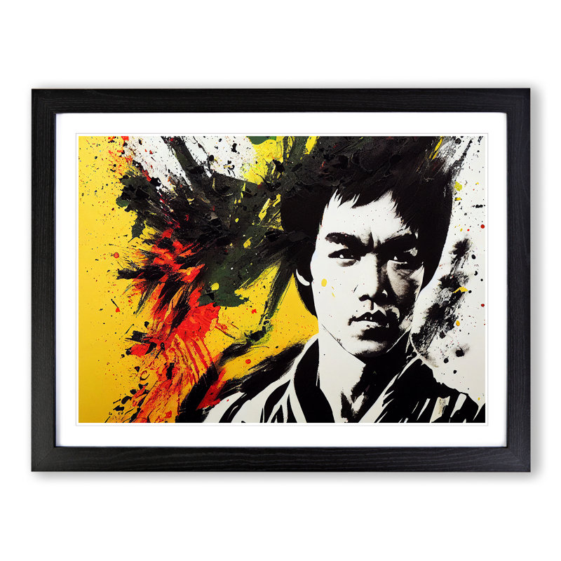 Bruce Lee Splash Vol.1 Abstract - Single Picture Frame Print, 46cm H x 64cm W x 2cm D, Black Framed