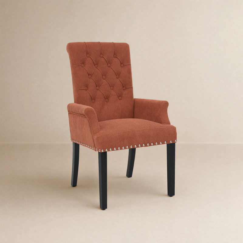 Fauteuil Amdad, Orange, Noir, Lin