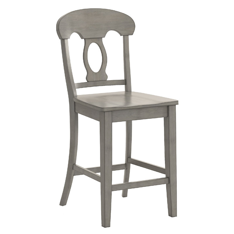 Beaufort Solid Wood Counter Stool, Antique Gray, Counter Stool (24.21” Seat Height)