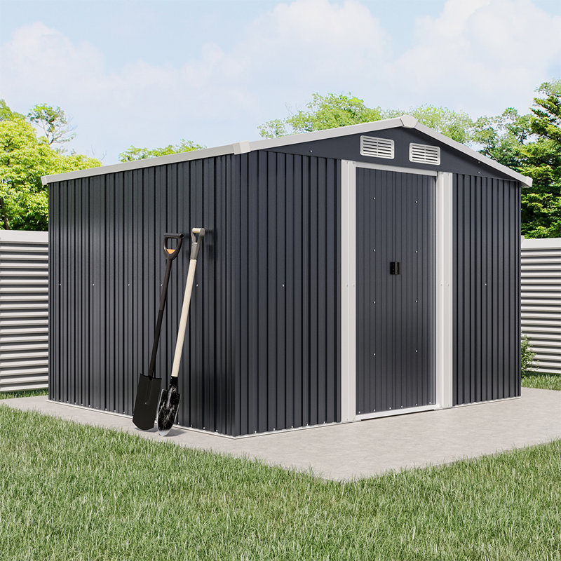 Charcoal Black Garden Tool Storage Shed