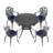 35.83" Patio Dining Table In Cast Aluminum Black Frame - Design, Stylish Appearance 35.83-inch Outdoor With Surface, Space Saving