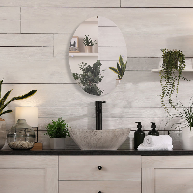Gober Metal Wall Mirror, Matte White