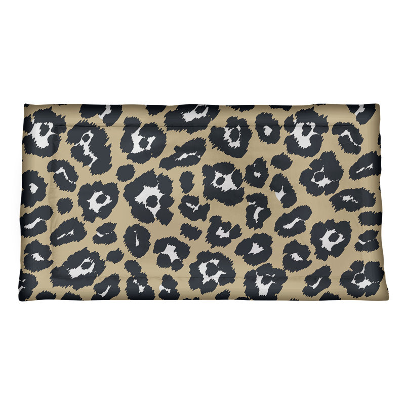 Taie décorative à imprimé léopard New Orleans, Standard, Doré, polyester