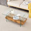 Table basse Kaiser avec plateau en verre et rangement double couche-630972874