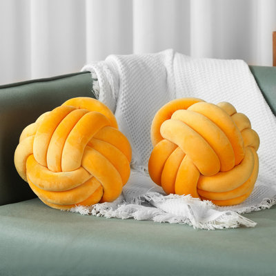 Ensemble de 2 coussins décoratifs noués à la main - Coussins décoratifs super doux et moelleux pour le canapé, le lit, le canapé et l'extérieur - Coussin décoratif unique tissé à la main pour la décoration intérieure - Soulagement du stress - 