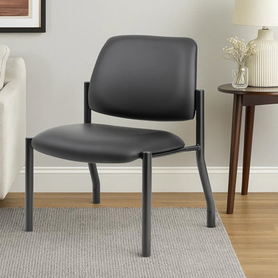 Grande et grande chaise de réception Lea, vinyle antimicrobien noir, 400 lb