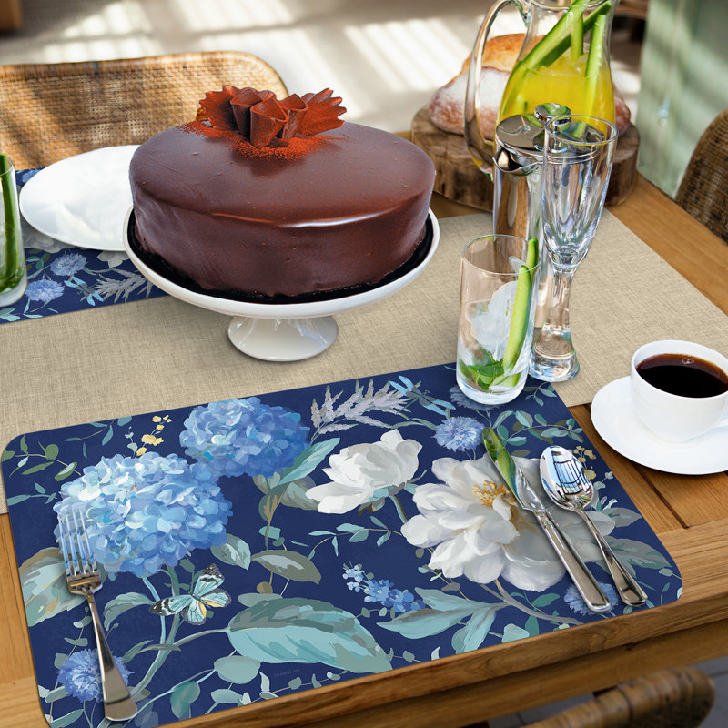 Ensemble de 4 napperons de table en plastique CounterArt Spring Morning Blooms