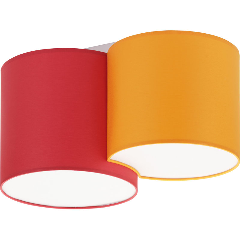 Avereigh Fabric Flush Mount, Red/Orange