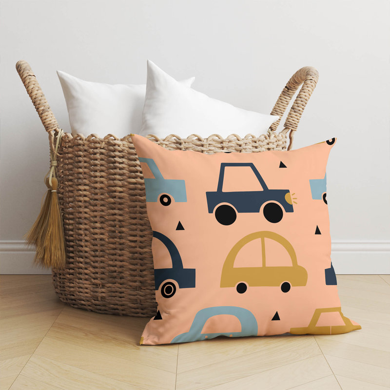 Coussin Driveway, H 20 po x l 20 po, Pêche / orange / Jaune