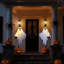8 décorations de fantômes d'Halloween illuminées, fantômes volants suspendus blancs pour la cour avant, patio, pelouse, jardin, fête, nécessite des piles AA (non incluses)