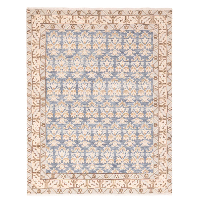 Tapis bleu marine moderne Oushak 8 pi 2 po x 10 pi 0 po