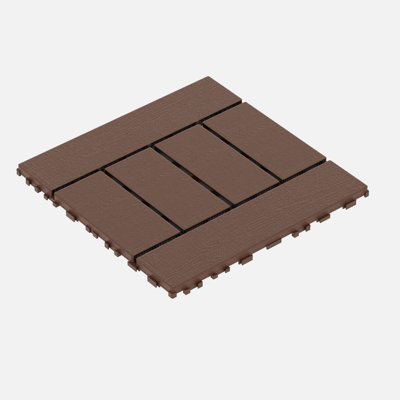 Carreaux de terrasse extérieurs H 12 po x 12 po H, paquet de 44 carreaux de sol à emboîtement antidérapants pour patios extérieurs et intérieurs, jardins