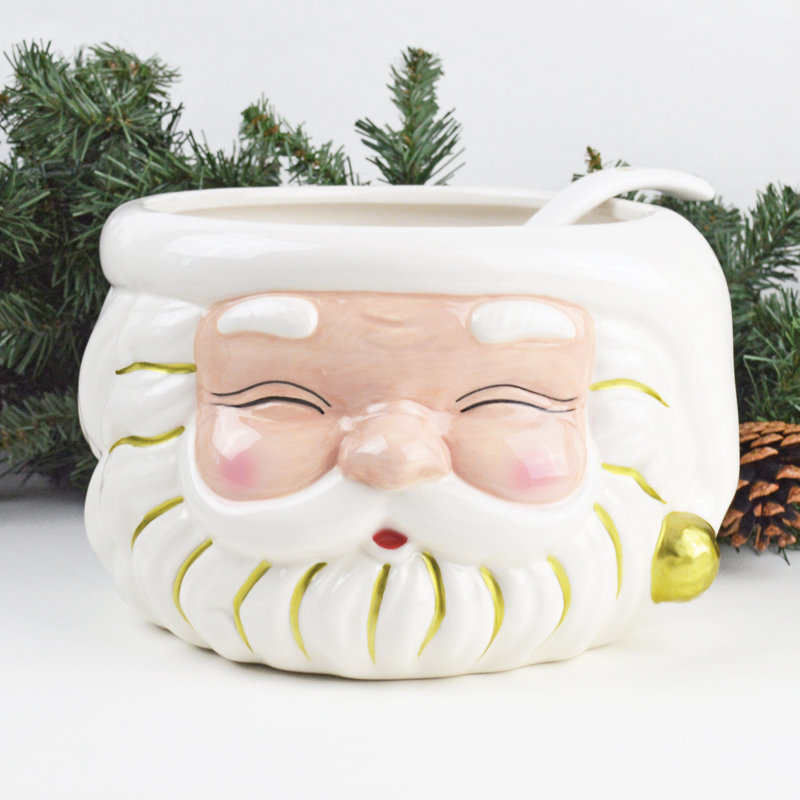 The Holiday Aisle® Hanniah Ceramic Serving Bowl, White