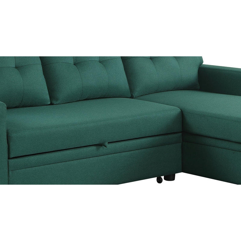Canapé modulaire rembourré avec méridienne, Vert