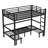Twin XL Over Twin XL Metal Bunk Bed with Pull-Out Lower, Safety Rails, Black – Space-Saving Convertible Bed