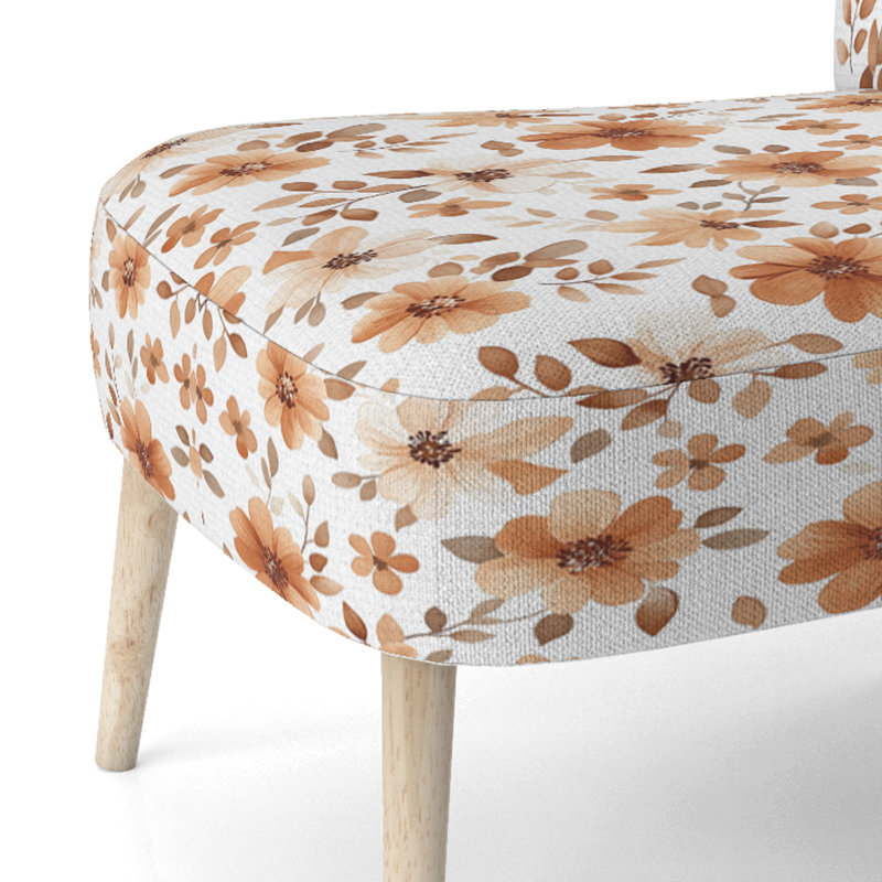 Chaise d'appoint Classic Boho - Chaise d'appoint orange à motif de pétales floraux Boho, Chaise d'appoint sans accoudoirs
