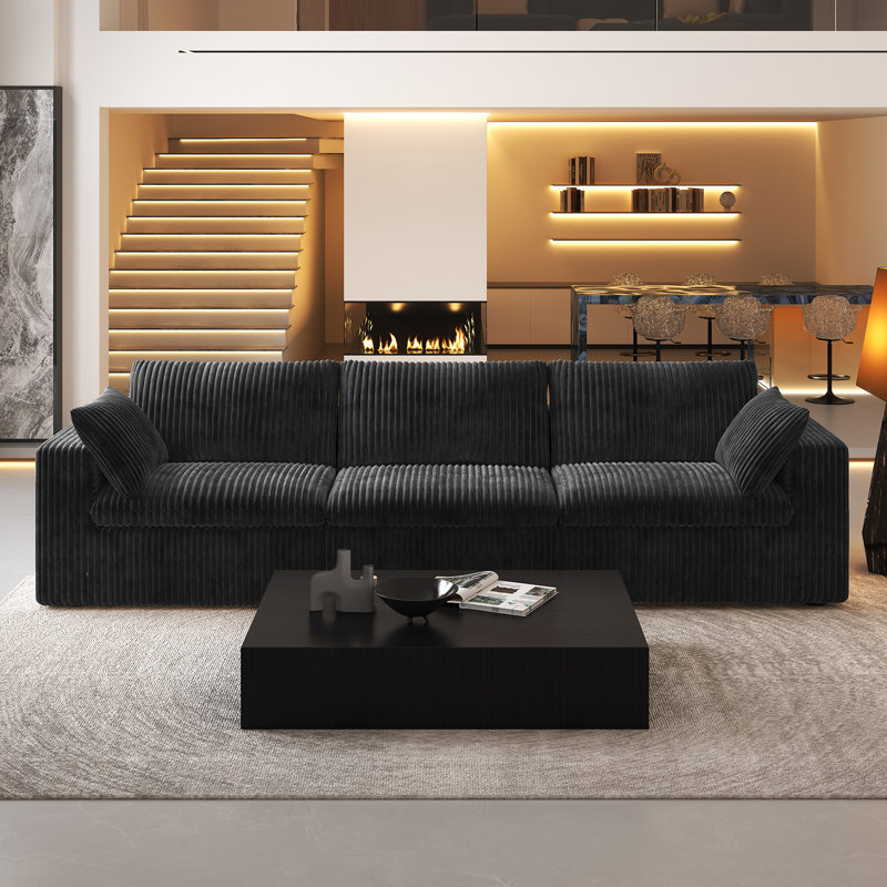 Canapé modulaire LoveSeat Cloud, canapé en velours côtelé, ensemble 2 pièces sans assemblage requis