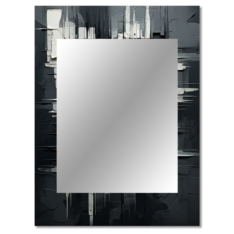 Hedd - Abstract Decorative Mirror On Metal, 40 po x 30 po
