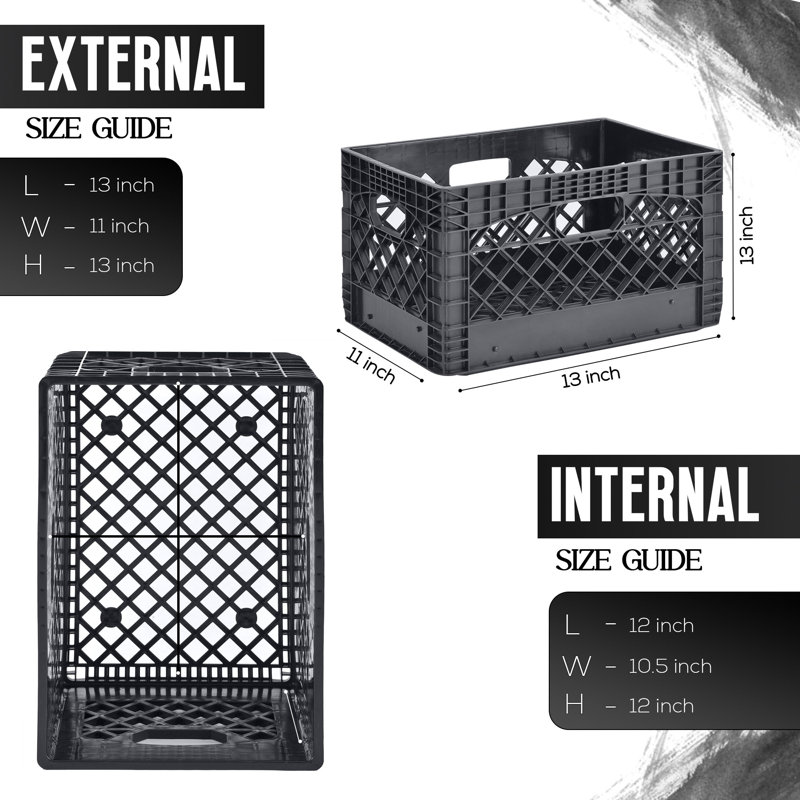 Juggernaut Storage 3 Pack Storage Crates, 24 Qt and 2 Pack Storage Crates, 16 Qt