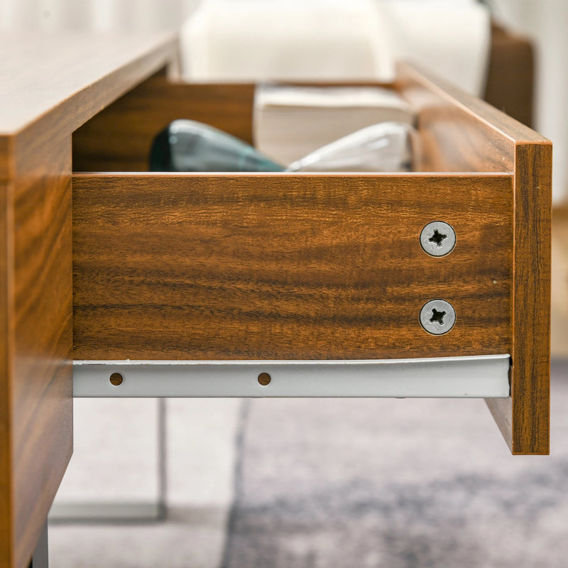 Table basse avec rangement Diviel, Noyer