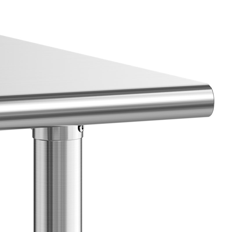 Table de travail en acier inoxydable, table de préparation des aliments de 24 po x 36 po avec 2 tablettes et roulettes, poste de travail de cuisine commerciale, table de travail en métal robuste pour l'extérieur