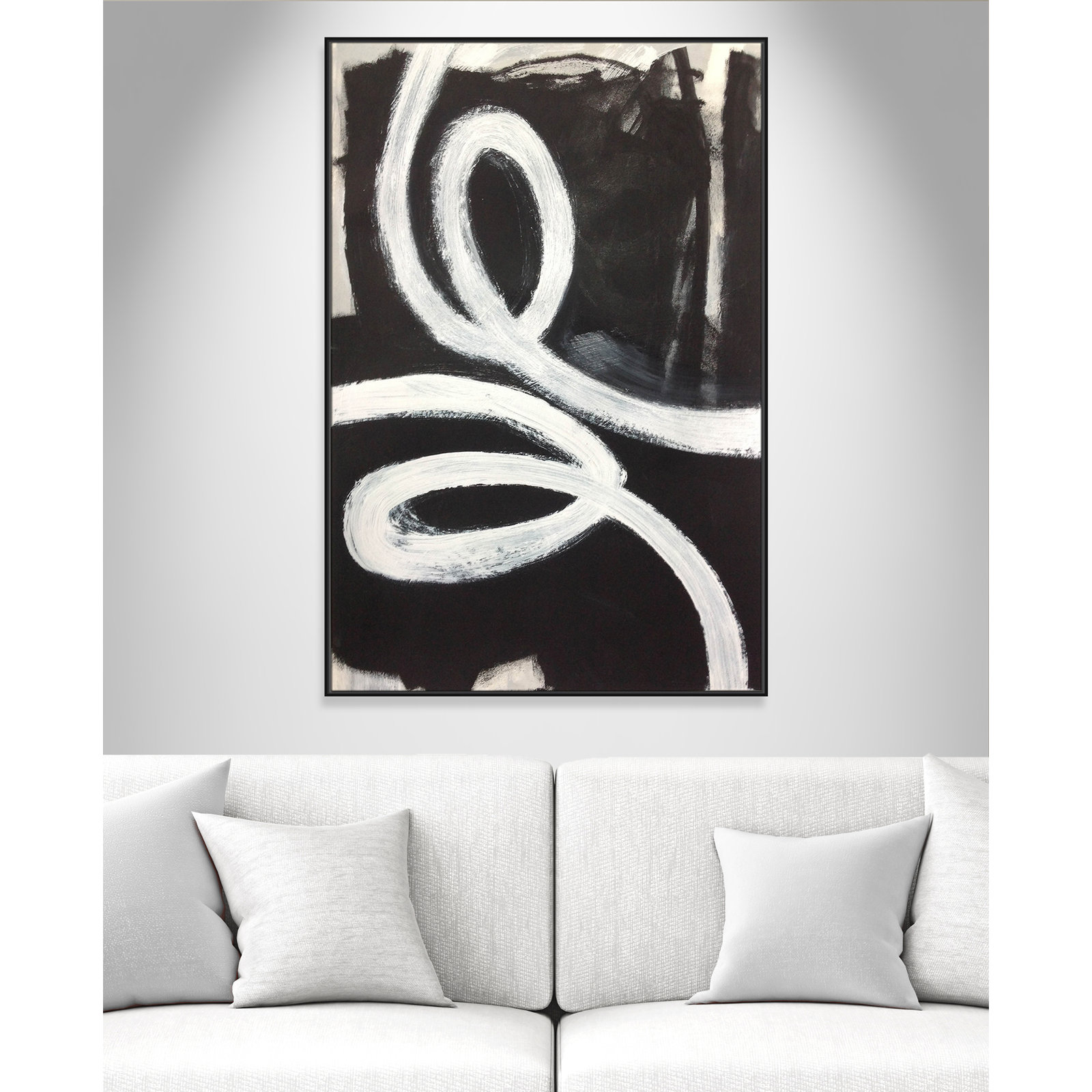 Ansonia Swirly Swirls I by , No, Black Floater Framed, 61.5" H x 41.5" W x 2" D
