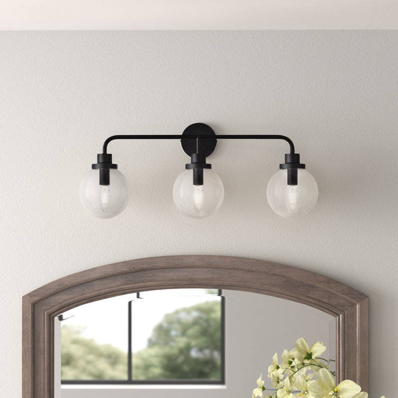 Éclairage de salle de bain à intensité variable 3 lumières Ackerson, Clair, Doré, 3 lumières