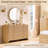 Modern 8 Drawers Dresser for Bedroom, 54" Wide Dressers & Chest of Drawers w/Curved Profile Design, Natural Oak-1393996246