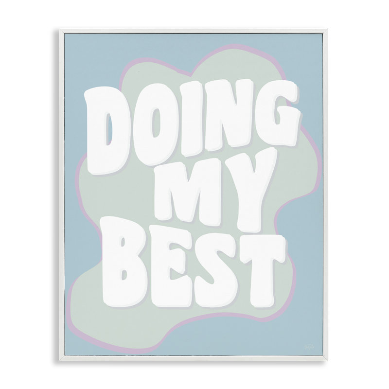 «Doing My Best Expression» par Natalie Carpentieri, Estampe numérique encadrée blanc bord de mer, H 14 po x l 11 po