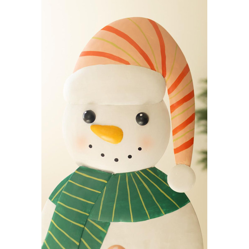 GRAND HOMME DE NEIGE COLORÉ ET MÉTAL
