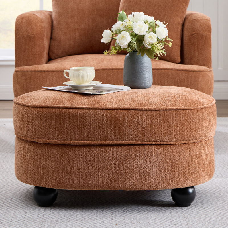 Table basse avec repose-pieds moderne 2 en 1 avec rangement Verona, Orange