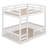 Full Over Full Wood Bunk Bed With Ladder And Guardrails, Solid Wood Bunk Bed Frame For Boys Girls, No Box Spring Needed-2046266552