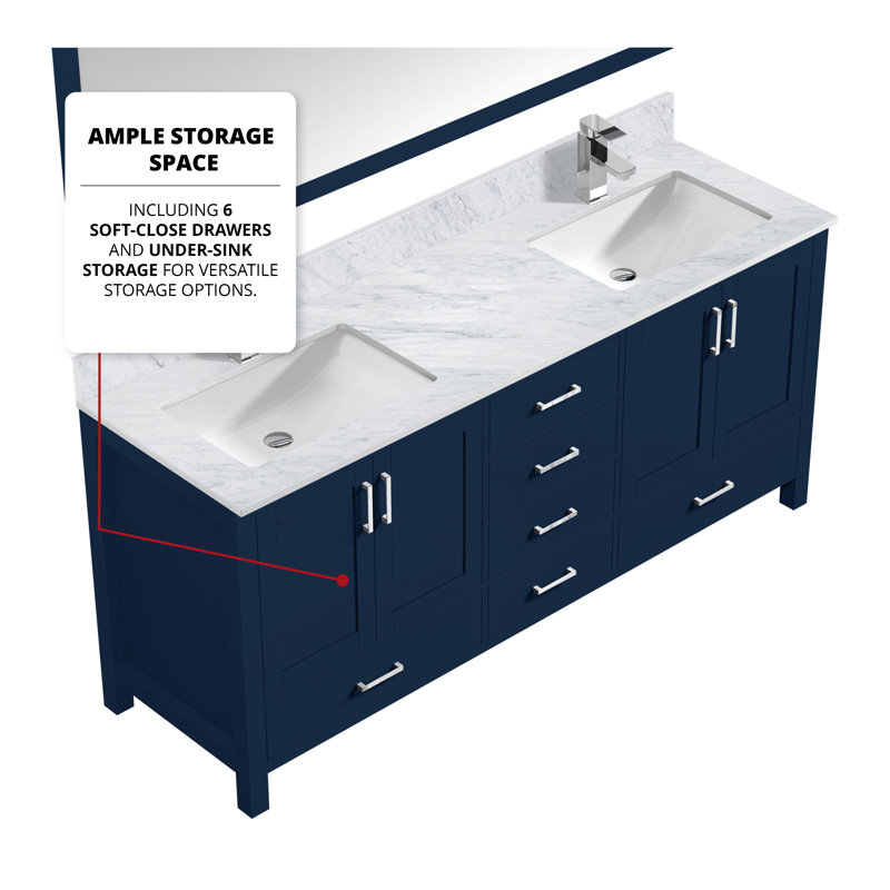 Jacques 80" Navy Blue Painted Double Freestanding Vanity
