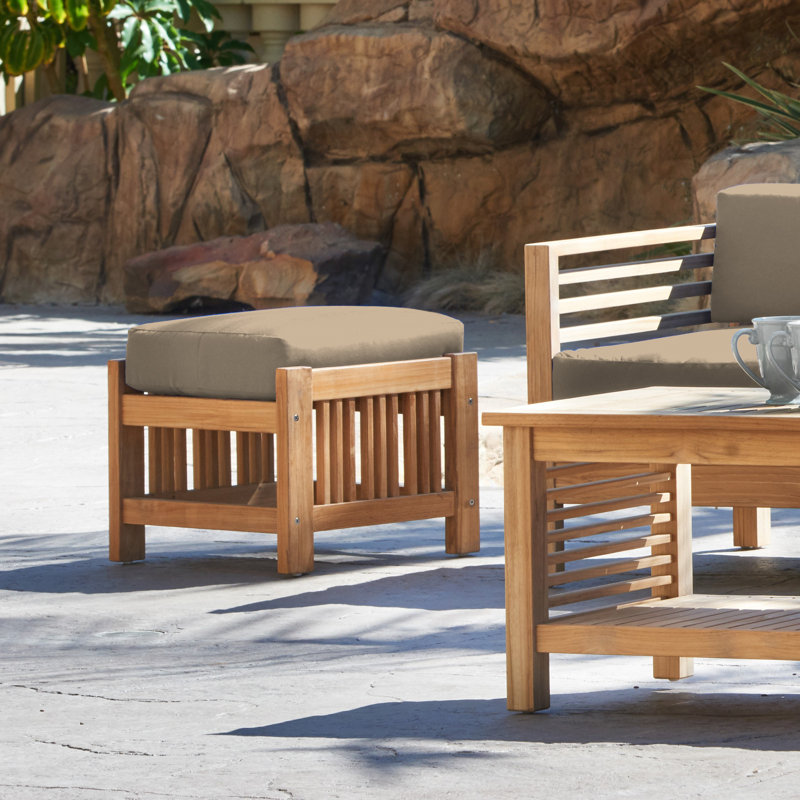 Repose-pieds d'extérieur Crider, Sunbrella® beige bruyère