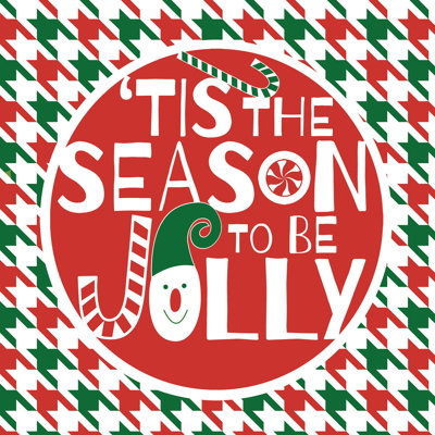 Season To Be Jolly Houndstooth 3 - Wrapped Canvas Print