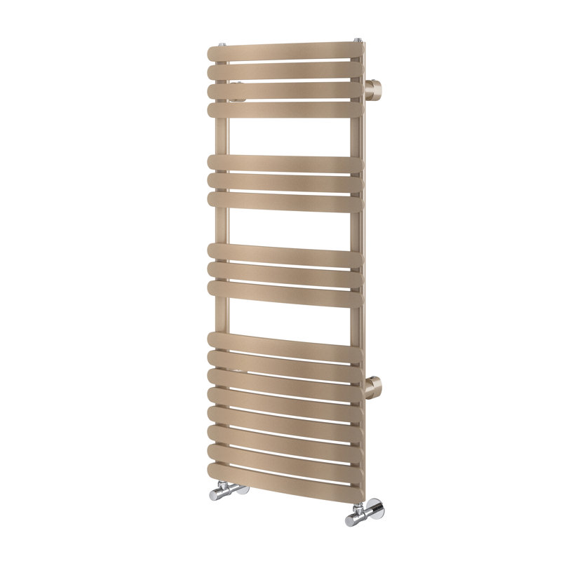 Brussel Straight Towel Rail Heated Towel Rails, Brown Metallic, 1200mm H x 500mm W