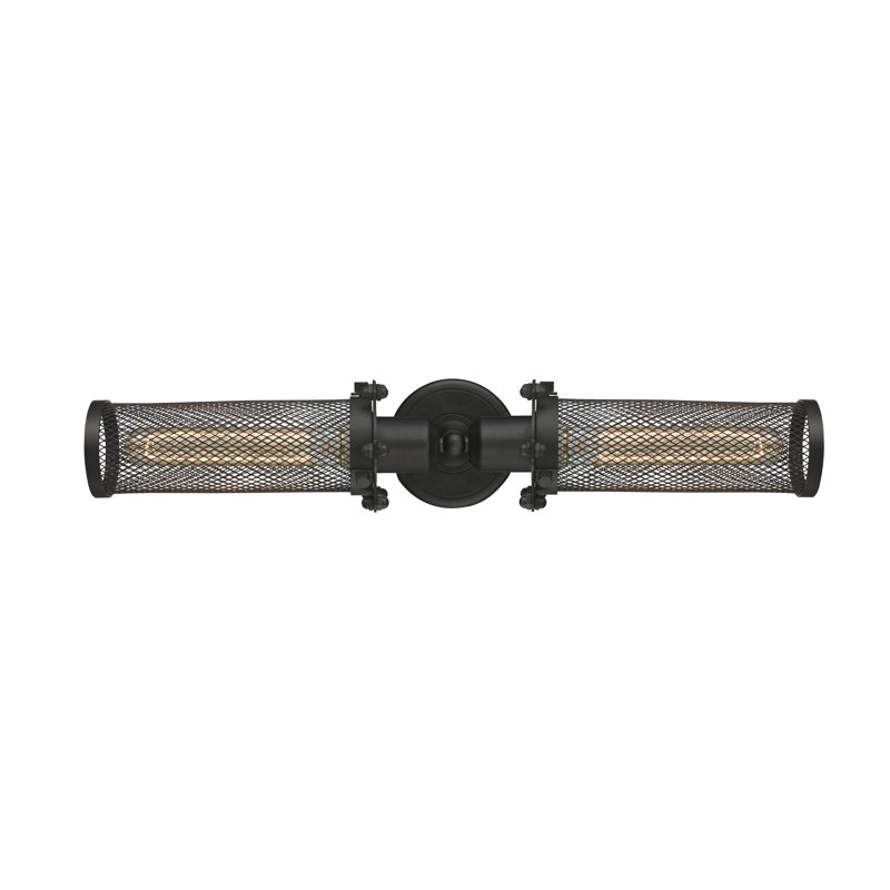 Éclairage pour salle de bain 2 lumières en nickel satiné brossé, Bronze huilé