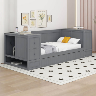 Twin Size Daybed With Trundle & Drawers