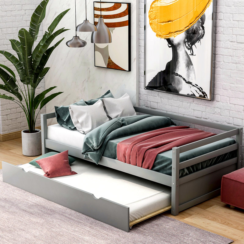 Lit plateforme simple, gris