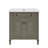 31-Inch Antique Gray Bathroom Vanity With Ceramic Sink, Adjustable Storage, And Grooved Cylindrical Legs-1330412916