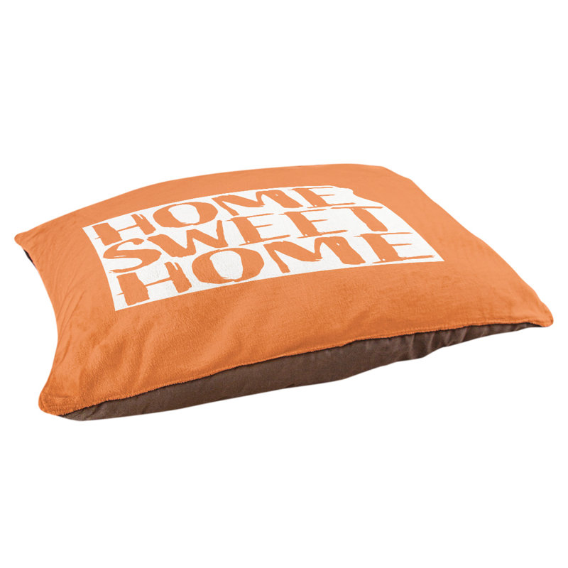 Oreiller pour chien d’intérieur doux kansas home, Grand (l 50 po x P 40 po x H 7 po), Orange