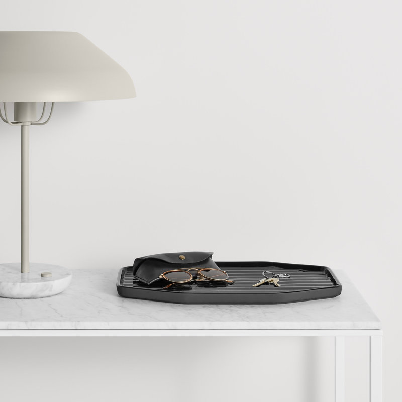 Vice Versa Decorative Tray, 1" H x 16" W x 10" D, Black