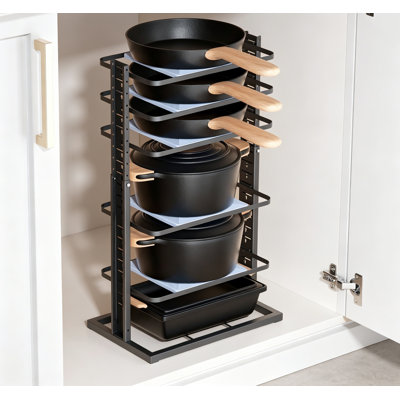 Pots and Pans Organizer for Under Cabinet 6-Tier Heavy Duty