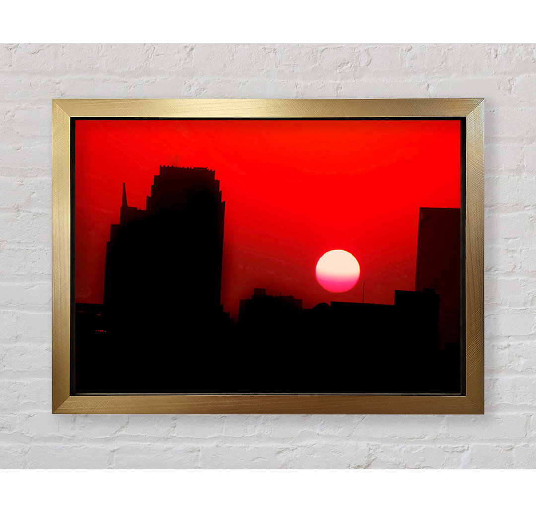 Red City Sundown - Einzelner Bilderrahmen Kunstdrucke