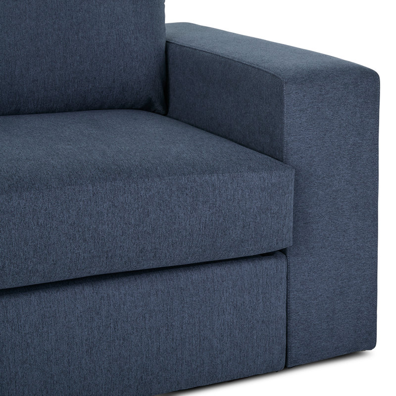 Flex 37" W Polyester Modular Armchair, Blue Polyester Blend