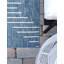 Tapis géométrique bleu en polypropylène tissé à la machine Wallington-2103606268