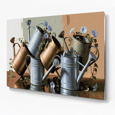«Farm Farming Cans», art mural en métal gris